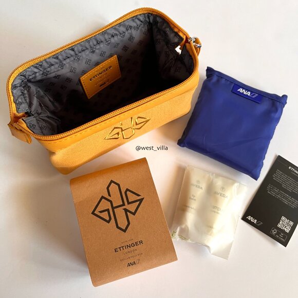 Ettinger London x ANA Airlines with Aveda Amenity Travel Pouch Case Yellow Gold - Picture 9 of 9